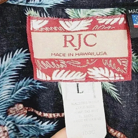 Vintage RJC Made in Hawaii Inside Out  Hawaiian Shirt Men's L 2739 - Picture 5 of 8